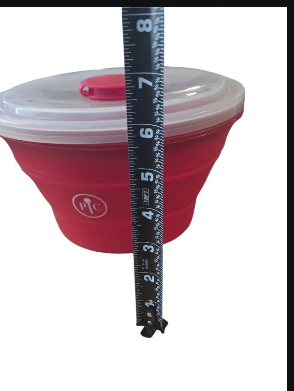 Pampered Chef Red Collapsible Silicone Popcorn Maker